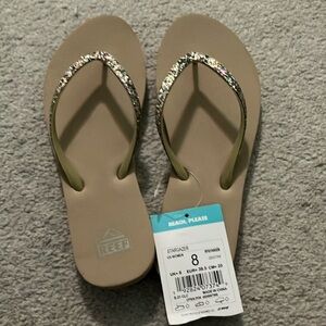 Reef Gold Sandals with Glamorous Embellishments